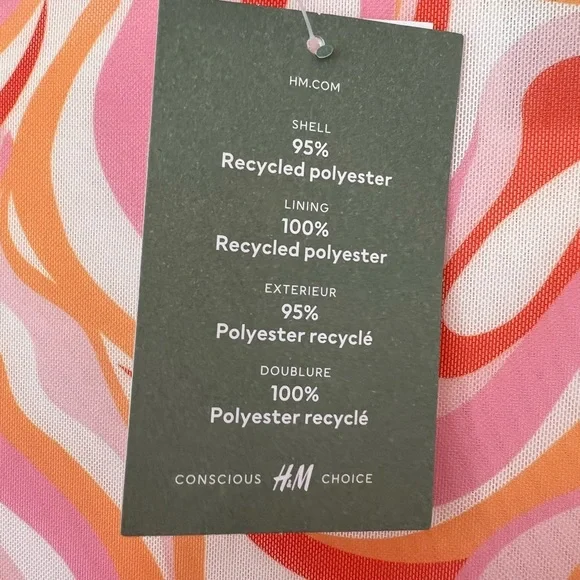 H&M | Plus-Size Knee Length Mesh Skirt Orange, Pink and White Swirl Pattern (4X) - Picture 4 of 11